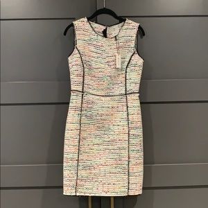 Milly Multi Color Tweed Sleeveless Sheath Dress